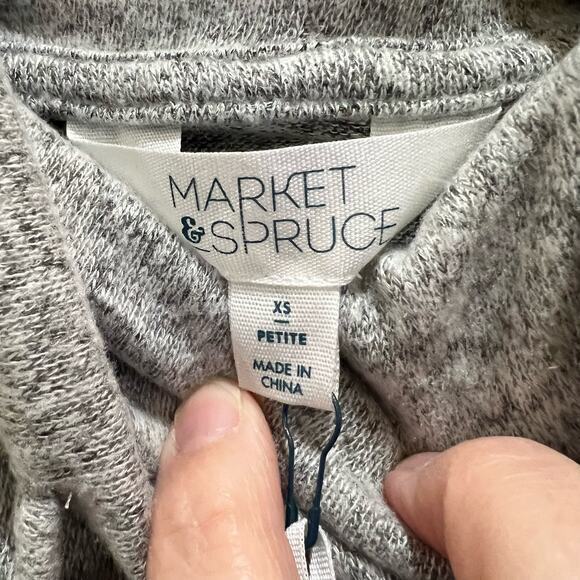 Market & Spruce‎ Cowl Neck Pullover Leopard Print Color Block Top XS - Picture 2 of 4